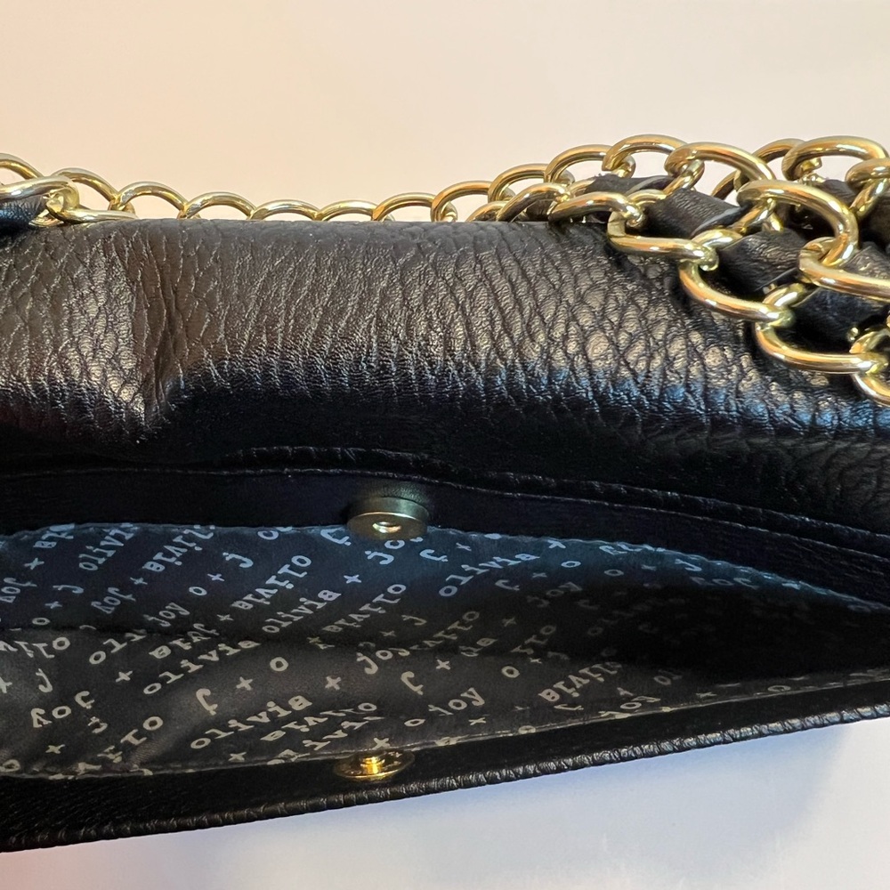 OLIVER + JOY Elegant Black Vegan Leather Shoulder/Clutch Bag - Picture 4 of 8
